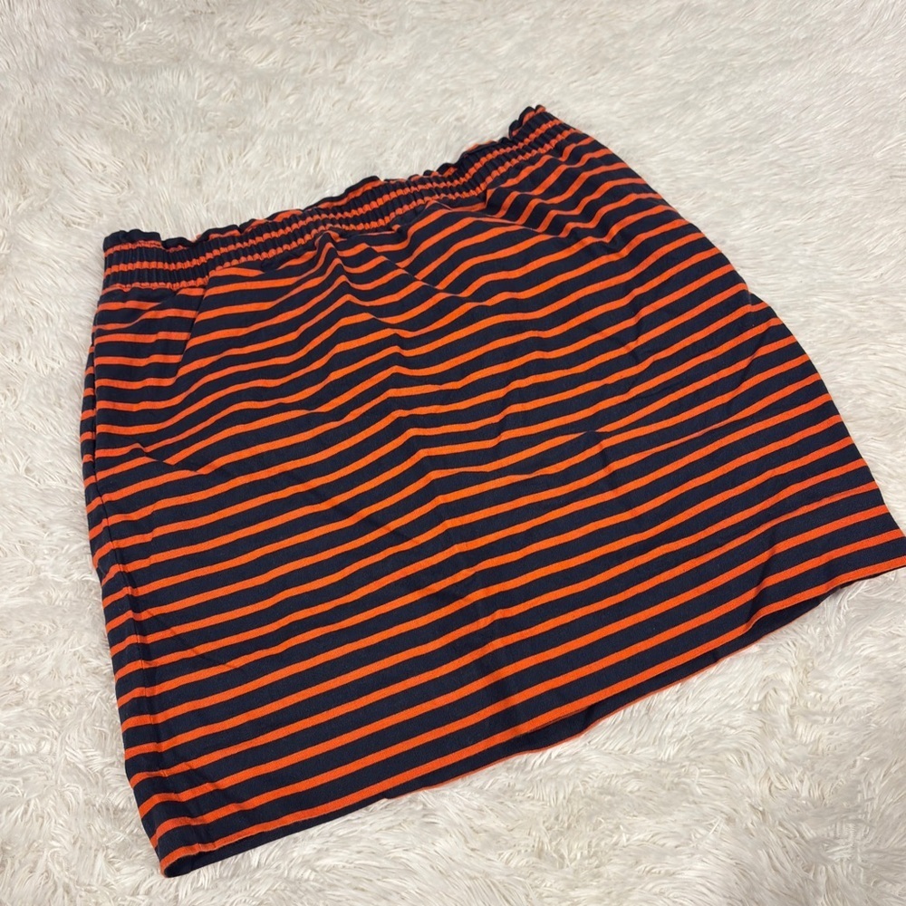 J. Crew Red Blue Striped Elastic Waist Skirt woman’s Size 10